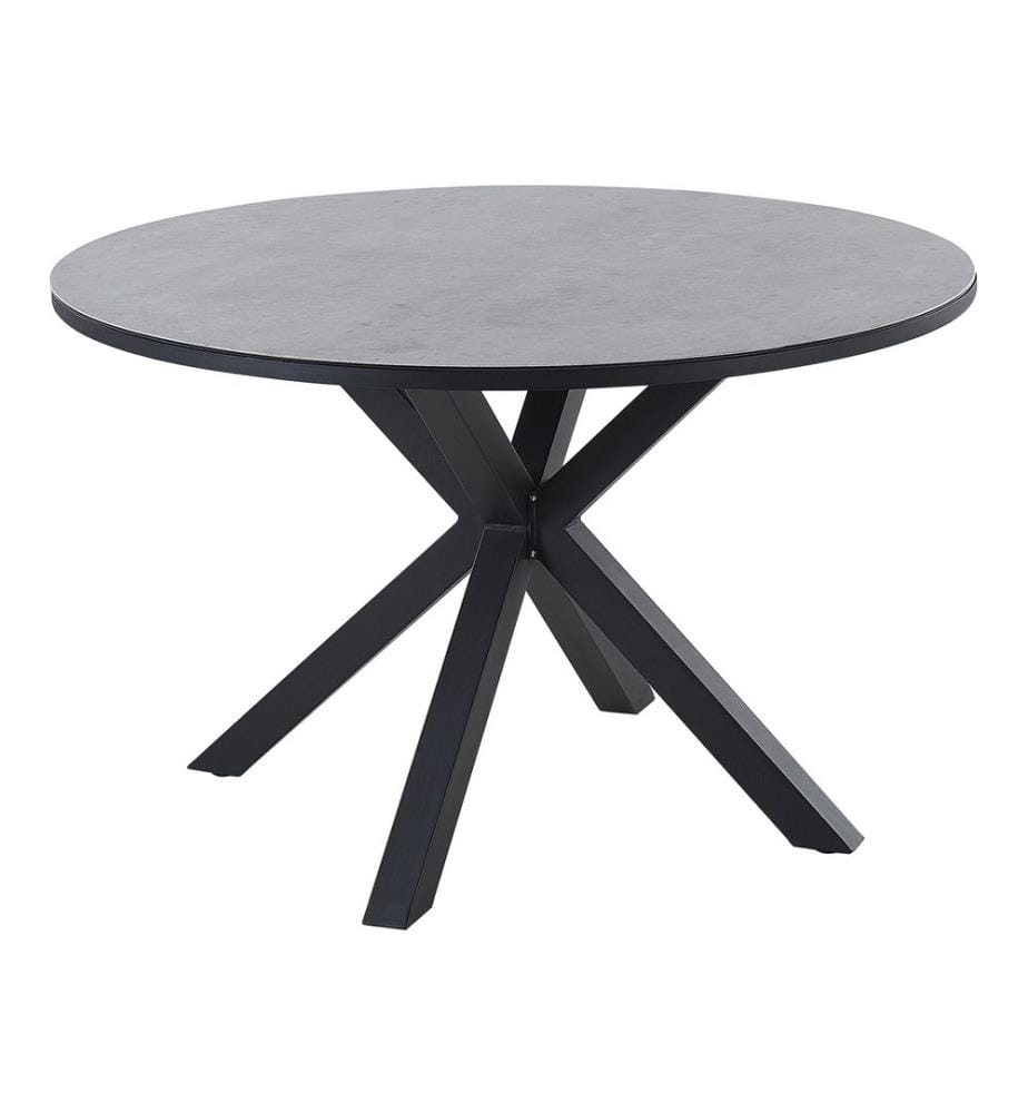 Table de salle à manger de jardin MALETTO 120 cm 120 cm Verre Gris