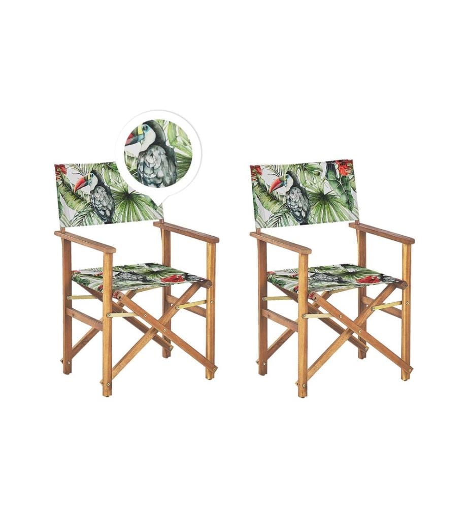 Lot de 2 chaises de jardin CINE Acacia Vert