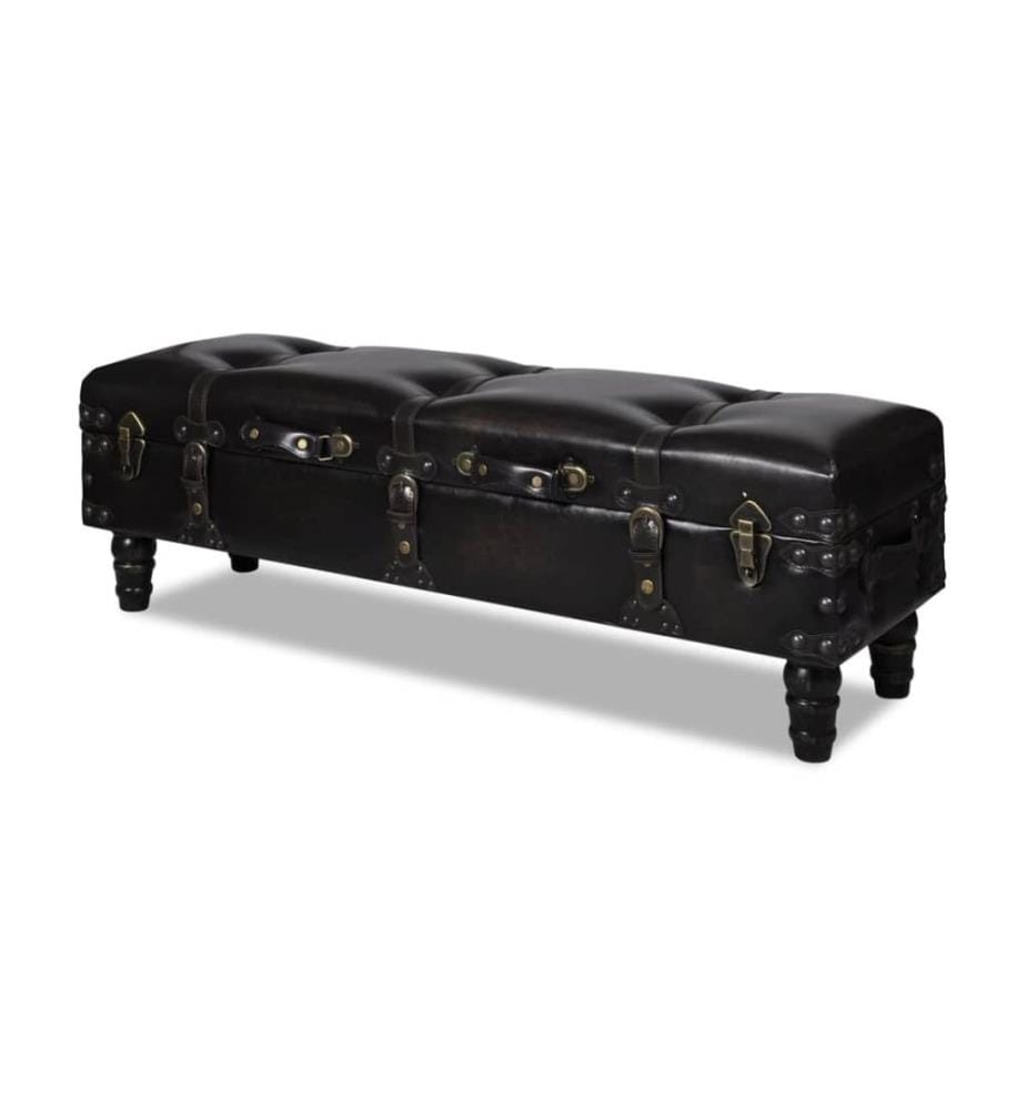 Banc long de rangement marron
