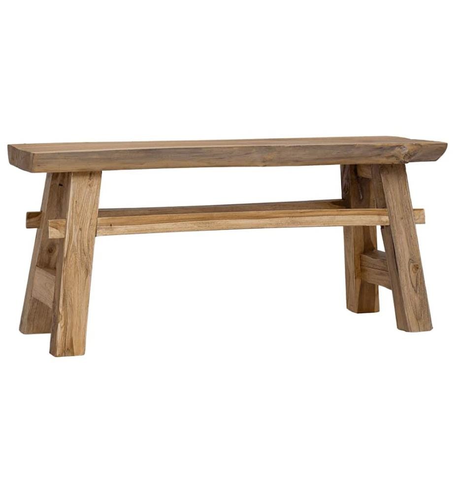 Banc bois de récupération mélangé et teck massif 100x28x43 cm