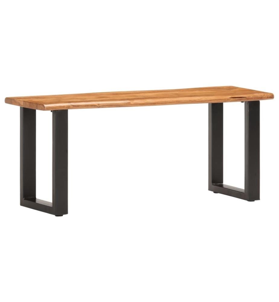 Banc au bord naturel du bois 110 cm Bois d'acacia solide acier