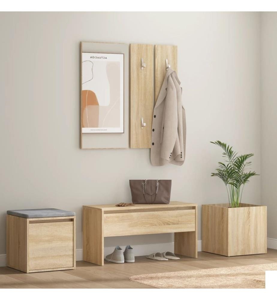 Ensemble de meubles de couloir Chêne Sonoma Bois d'ingénierie