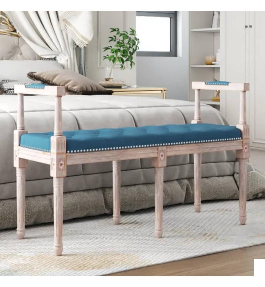 Banc Bleu 110x40x70 cm Velours