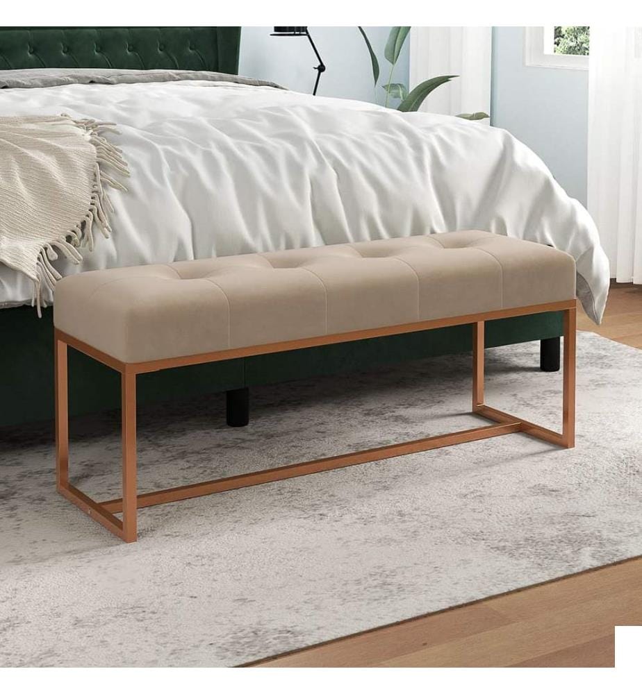 Banc Beige 110x36x45 cm Velours