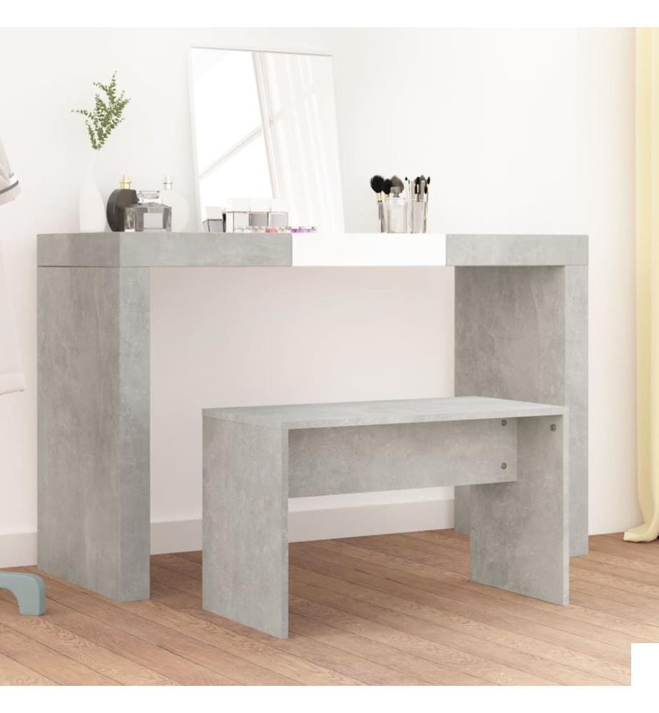 Tabouret de toilette Gris béton 70x35x45 cm Bois d'ingénierie