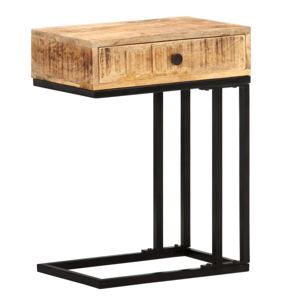 Table d'appoint en forme d'U 45x30x61cm Bois de manguier massif