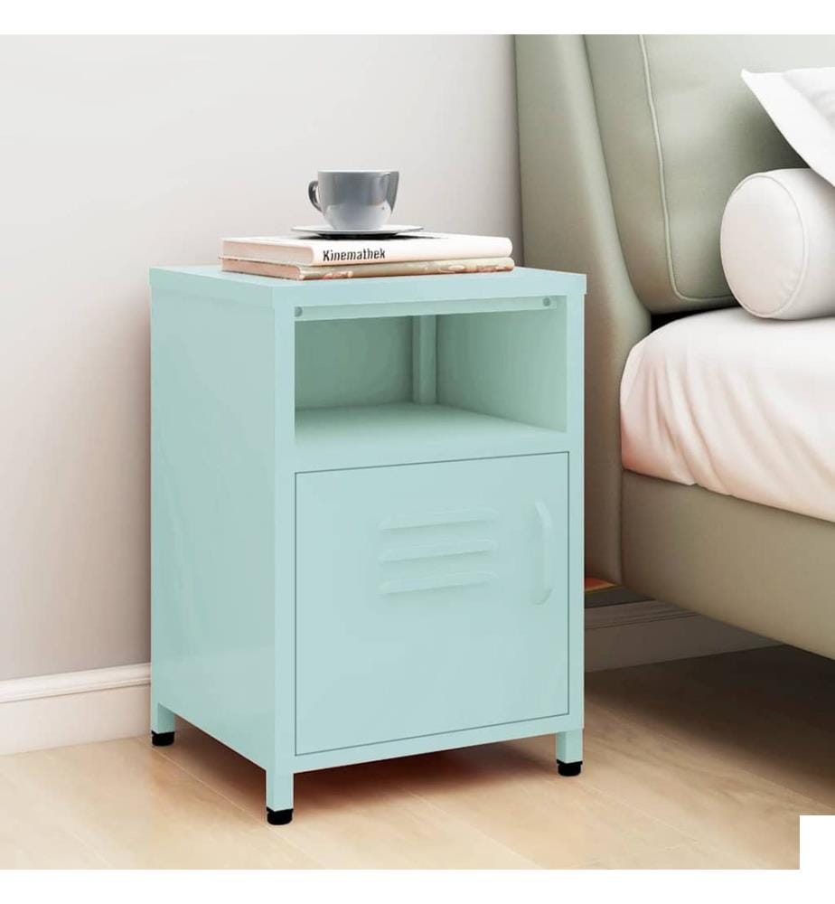 Table de chevet Vert menthe 35x35x51 cm Acier