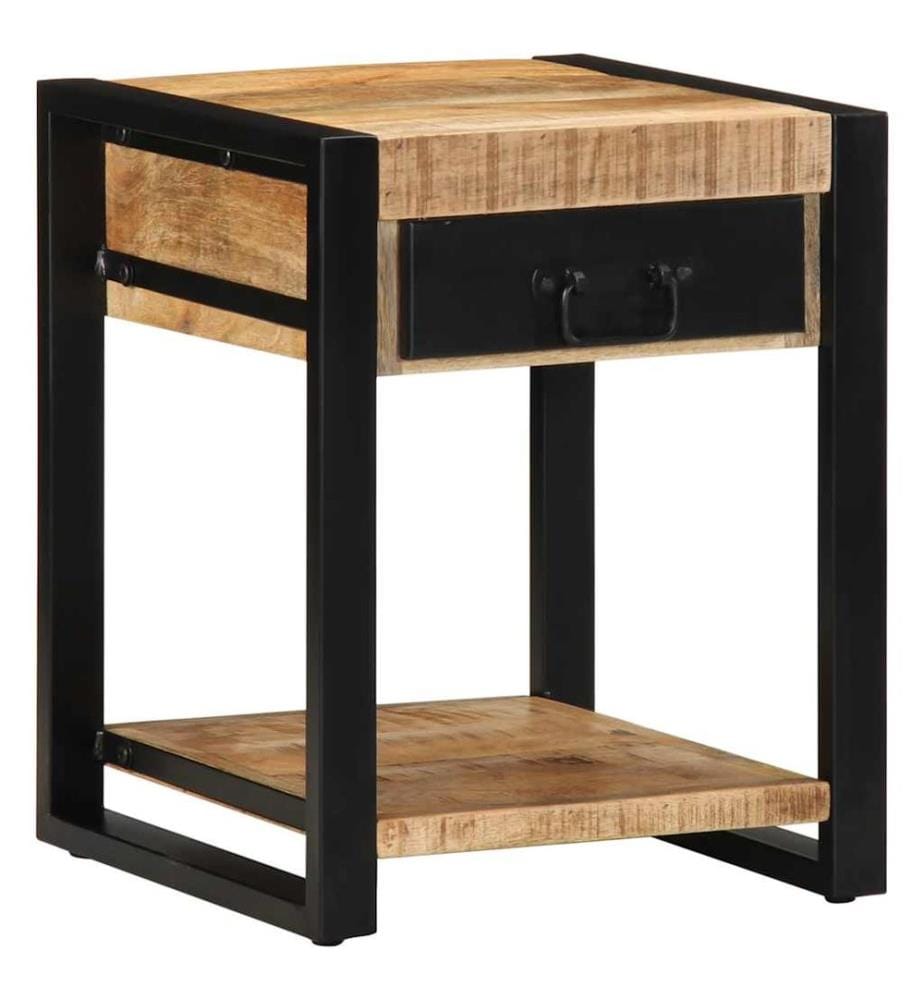 Table d'appoint 40x40x50 cm bois massif de manguier brut