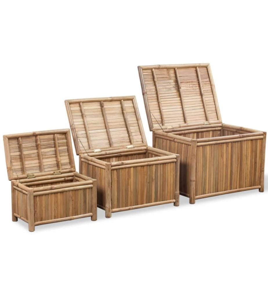 Boîte de rangement 3 pcs Bambou