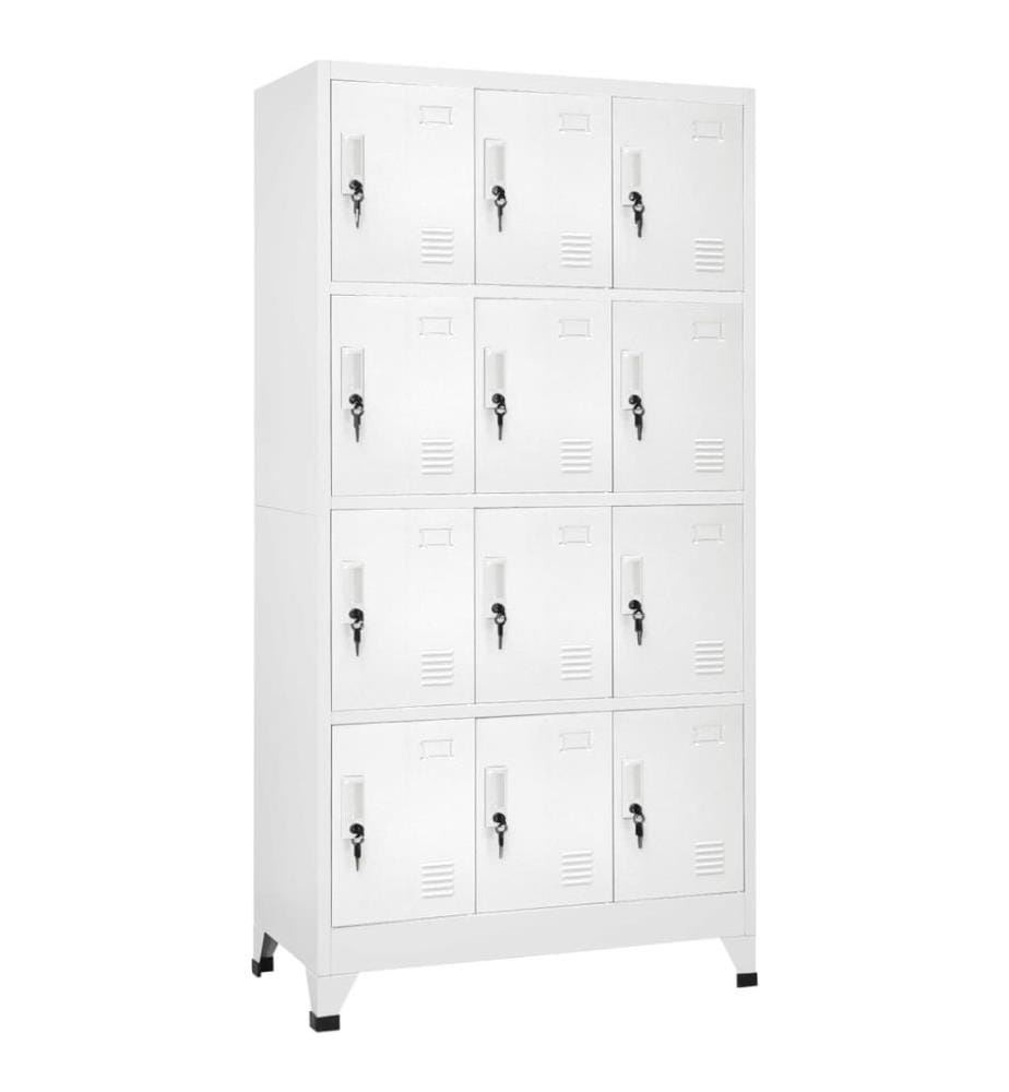 Armoire à casier avec 12 compartiments 90x45x180 cm