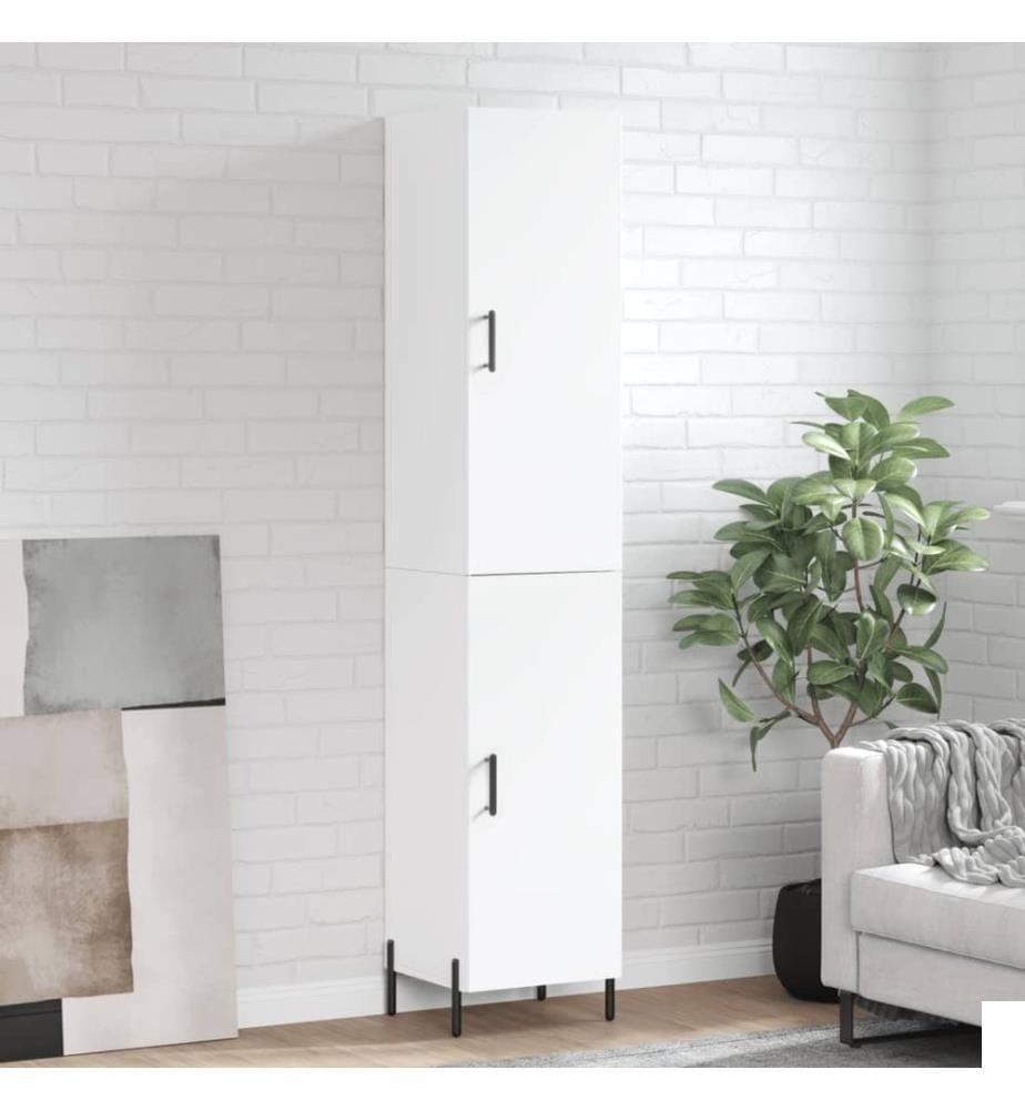 Buffet haut Blanc 34,5x34x180 cm Bois d'ingénierie
