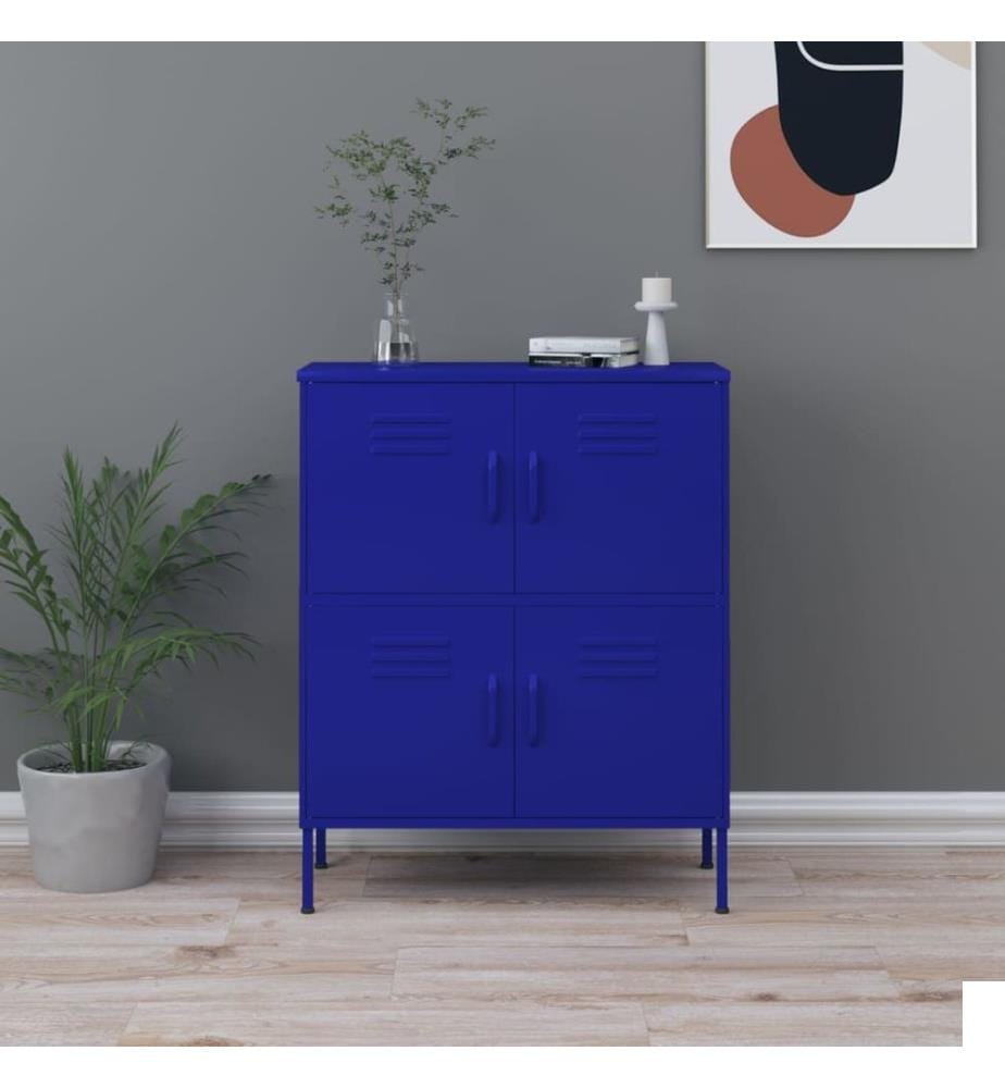 Armoire de rangement Bleu marine 80x35x101,5 cm Acier