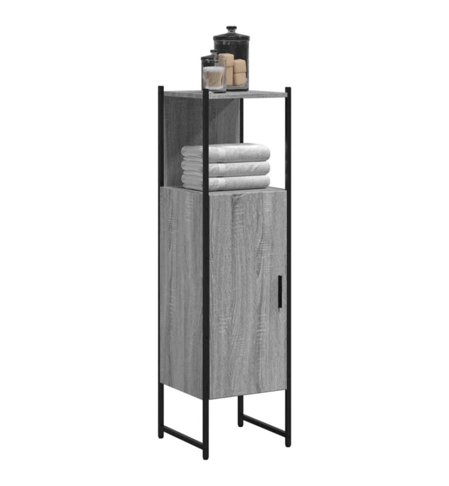 Armoire de salle de bain sonoma gris 33x33x120,5 cm
