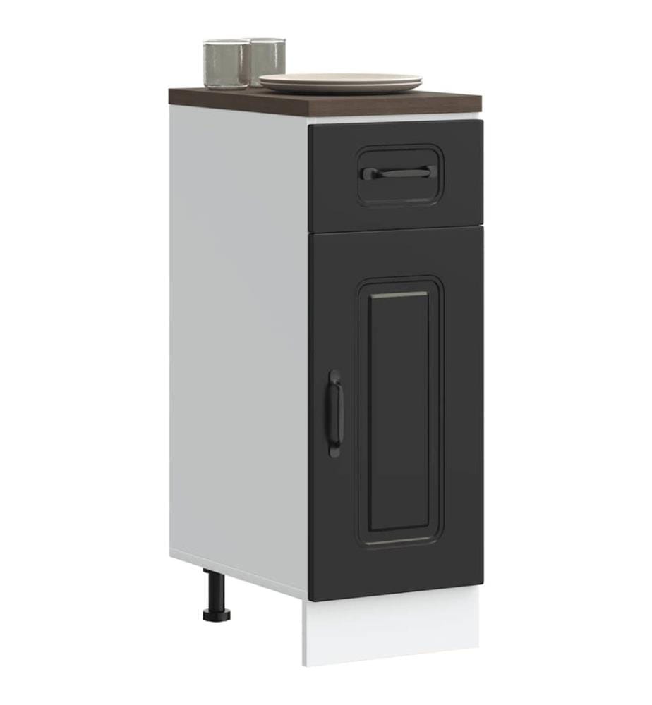 Armoire de cuisine Kalmar noir bois d'ingénierie