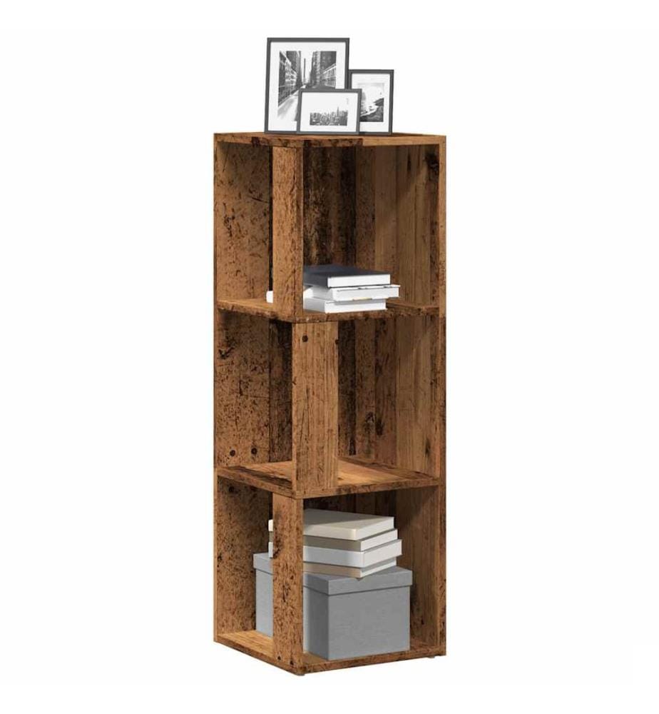 Armoire d'angle vieux bois 33x33x100 cm bois d'ingénierie