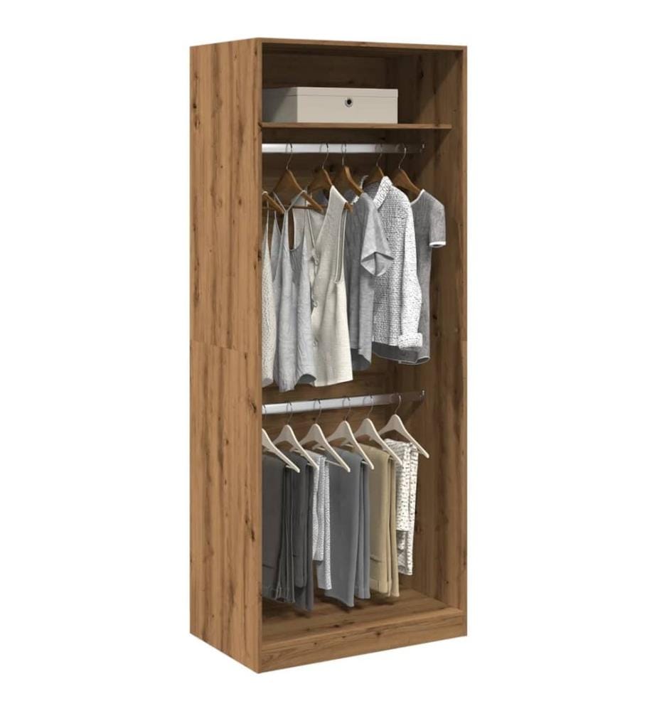 Garde-robe chêne artisanal 80x50x200 cm bois d'ingénierie