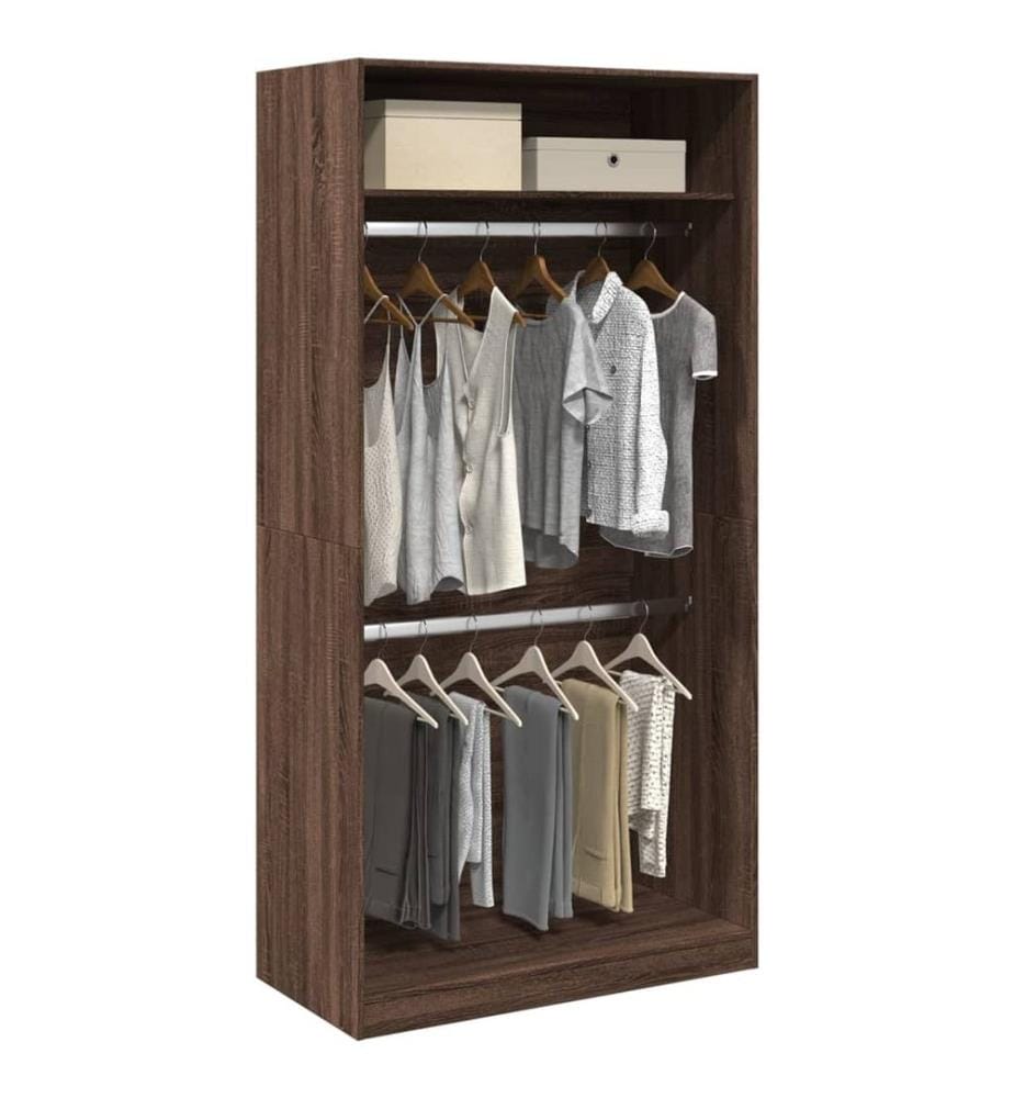 Garde-robe chêne marron 100x50x200 cm bois d'ingénierie