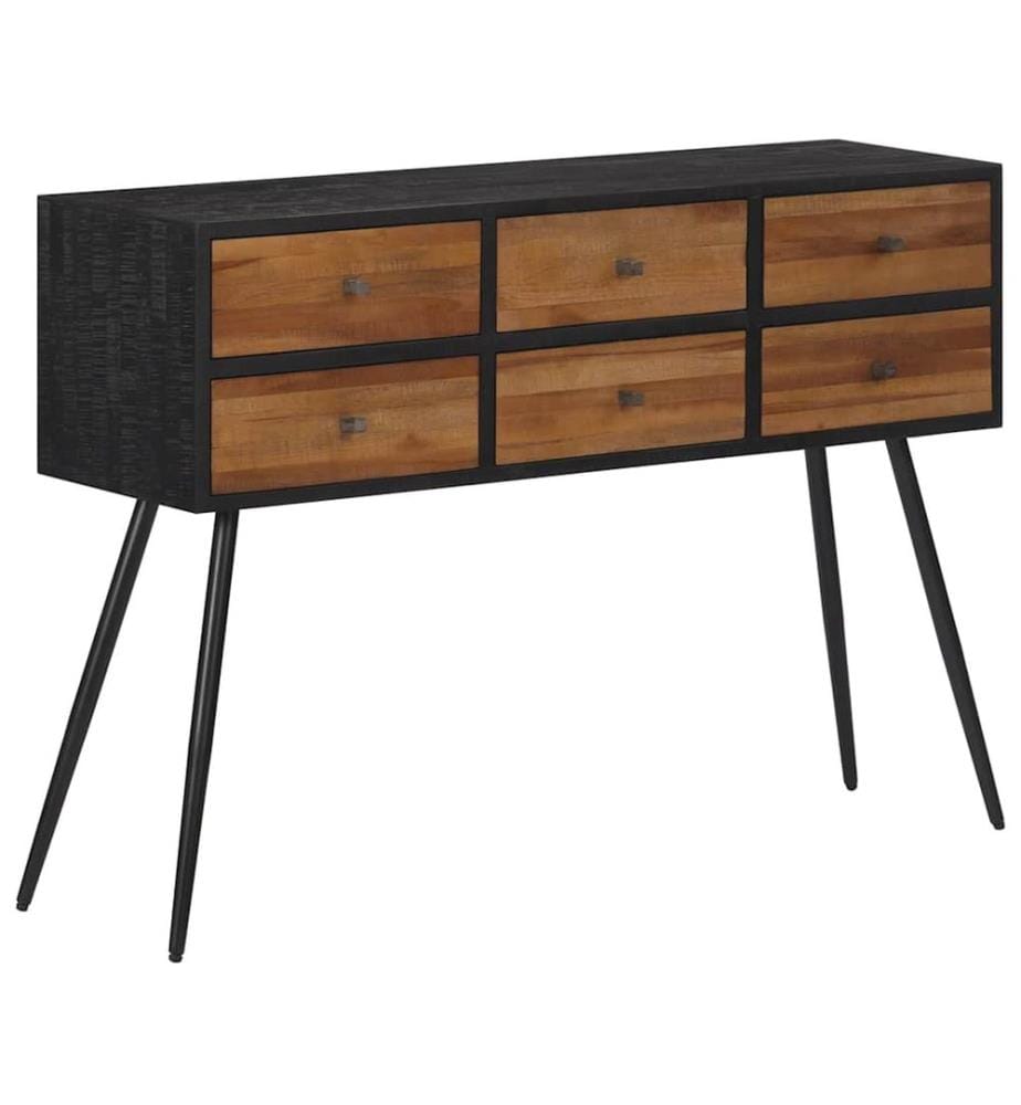 Table console avec tiroirs 116x30x76 cm teck massif récupéré