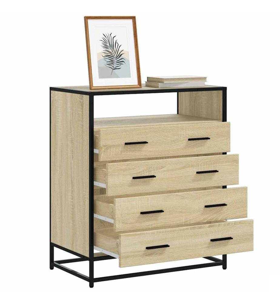 Commode chêne sonoma 70x41x83,5 cm bois d'ingénierie