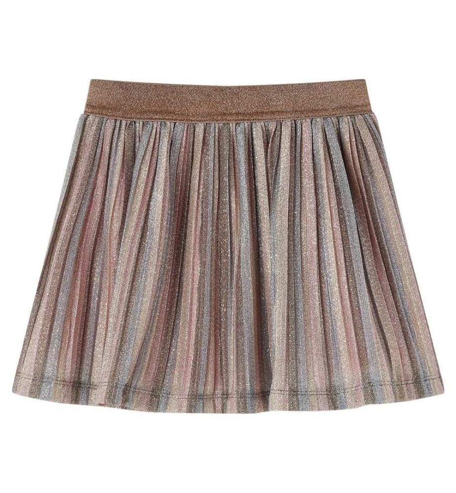 Jupe plissée avec paillettes pour enfants marron et rose 140