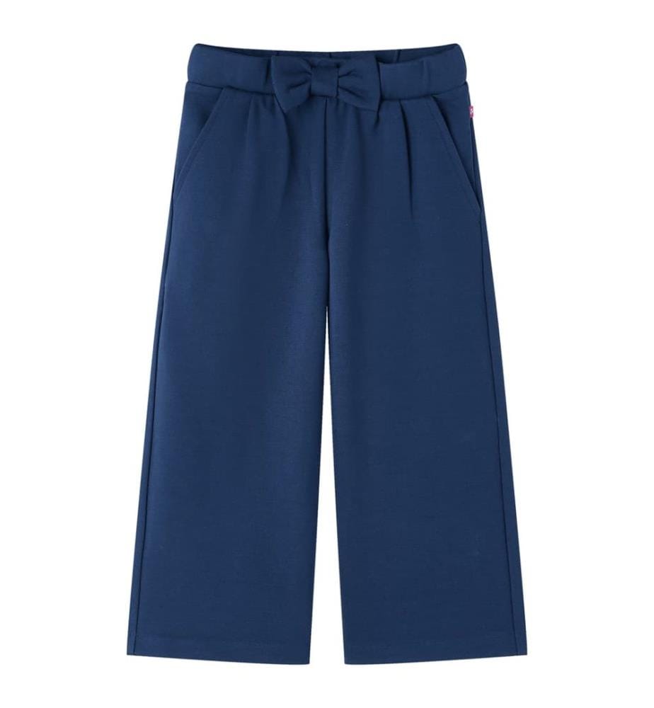Pantalon à jambes larges pour enfants bleu marine 128