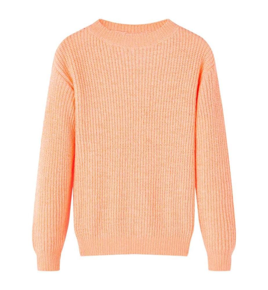 Pull-over tricoté pour enfants orange vif 128