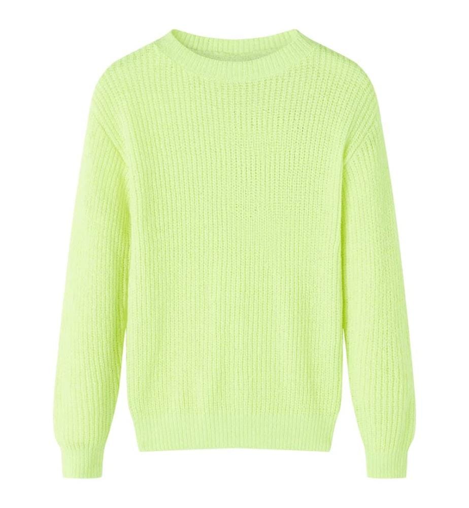 Pull-over tricoté pour enfants jaune fluo 140