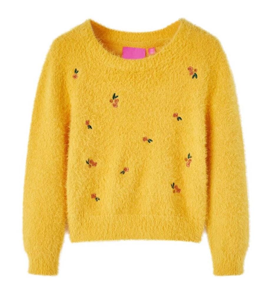 Pull-over tricoté pour enfants ocre 140
