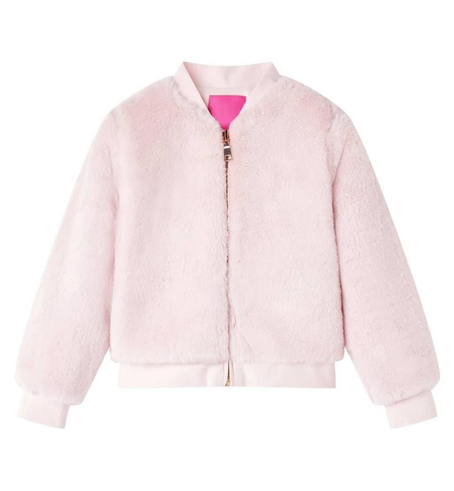 Veste pour enfants fausse fourrure rose douce 128