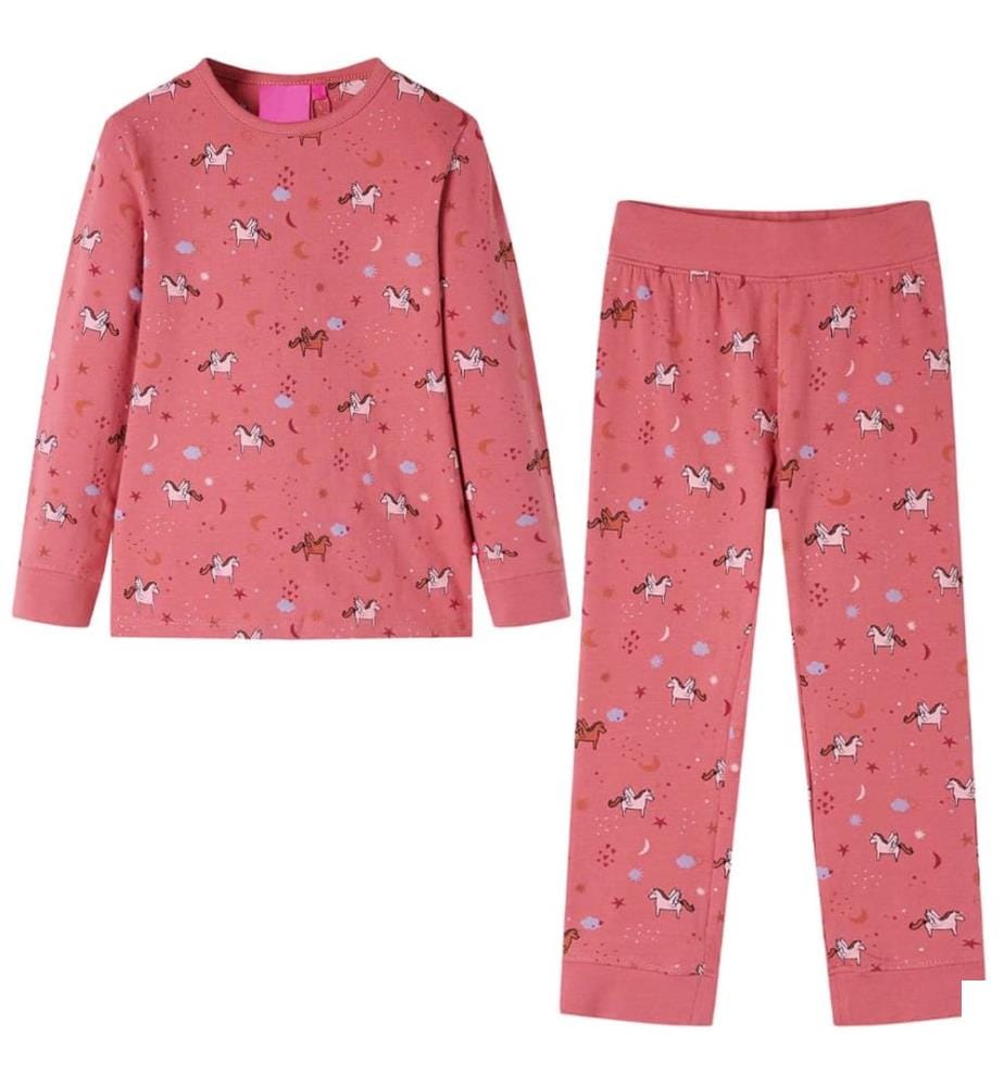 Pyjamas enfants manches longues rose ancien 128