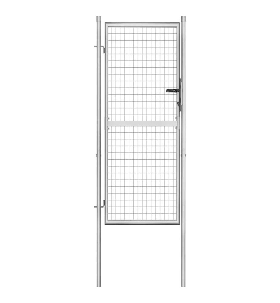 Portail de jardin en acier galvanisé 100 x 200 cm argenté
