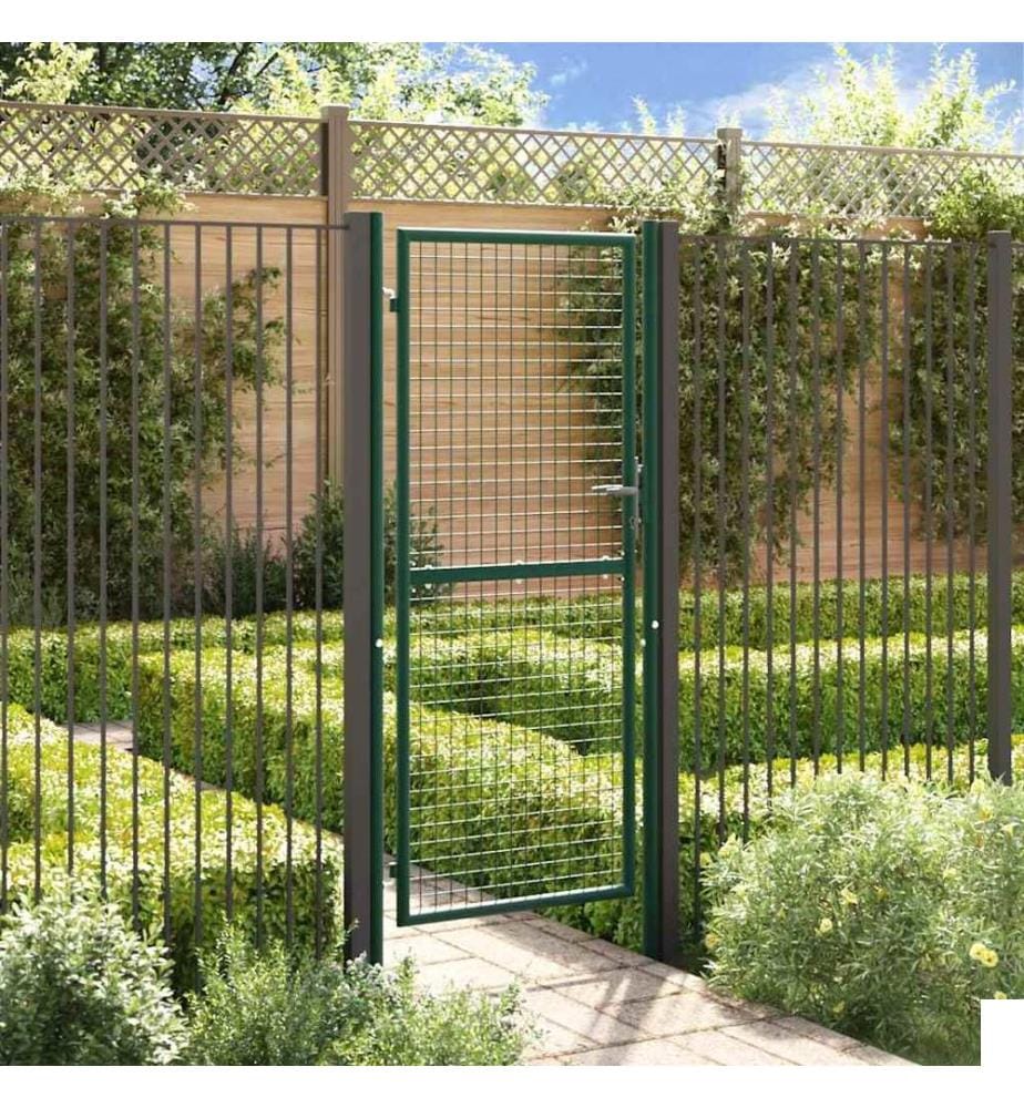 Portail de clôture en acier 100x200 cm vert