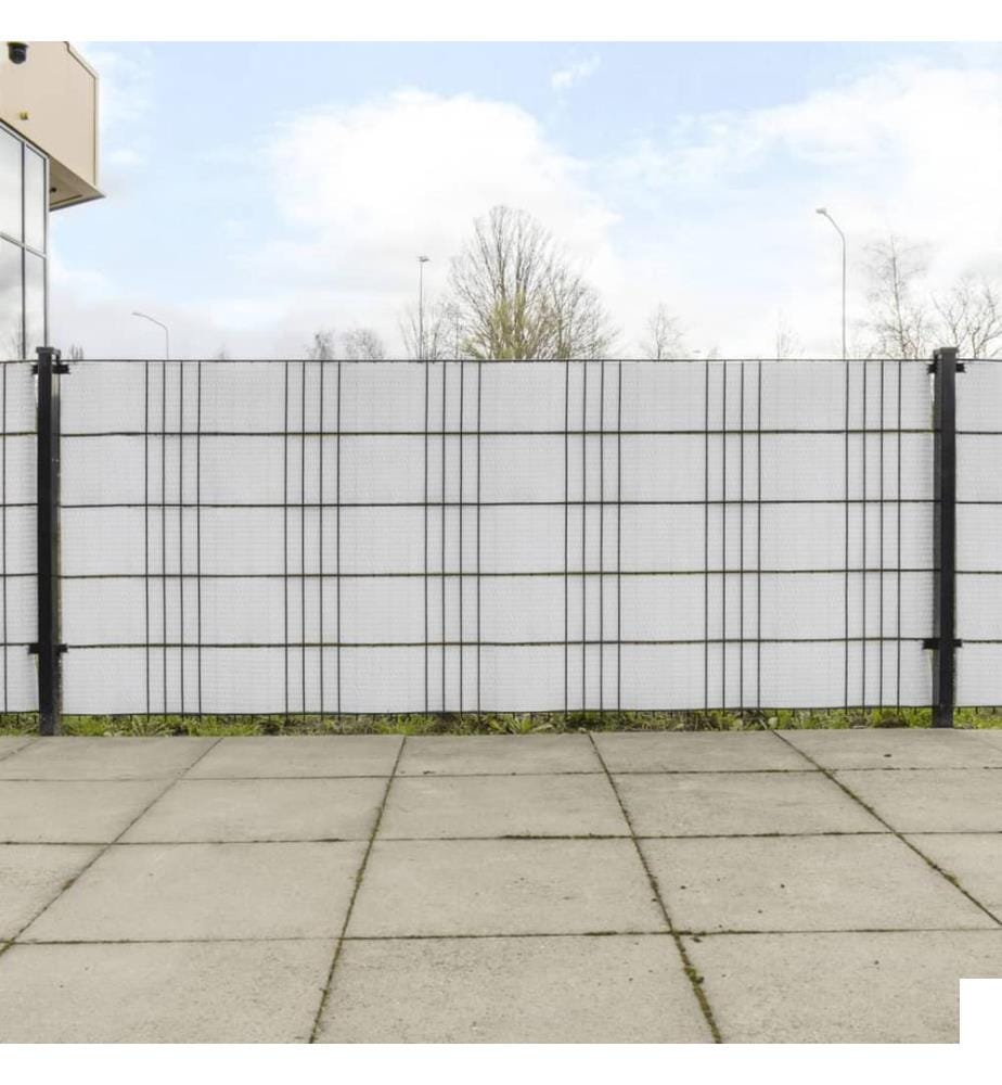 Paravents de balcon 5 pcs blanc 255x19 cm résine tressée