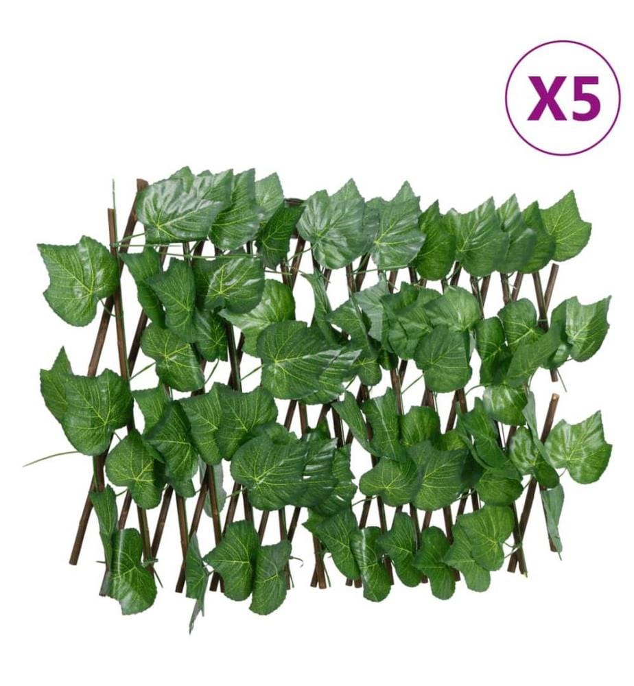Treillis de feuille de vigne artificiel extensible5pcs 180x20cm