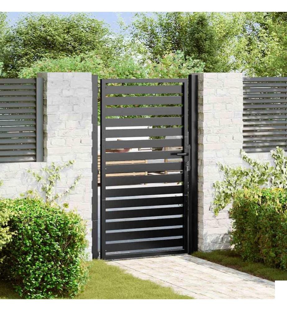Portail de jardin verrouillable noir 100x150 cm aluminium