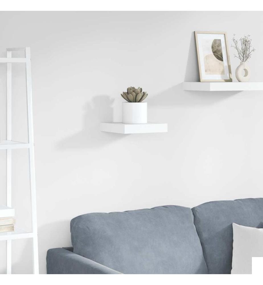 Étagère murale flottante Blanc brillant 23x23,5x3,8 cm MDF