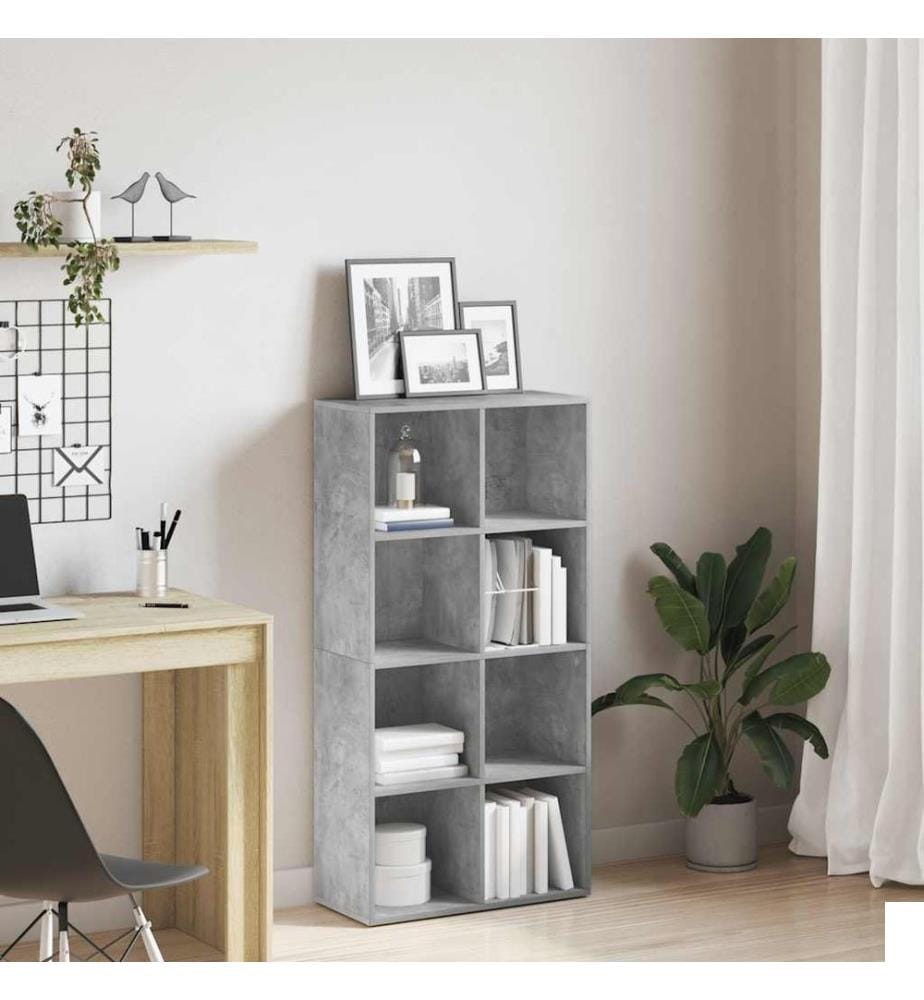 Bibliothèque/Buffet Gris béton 66x30x130 cm Bois dingénierie