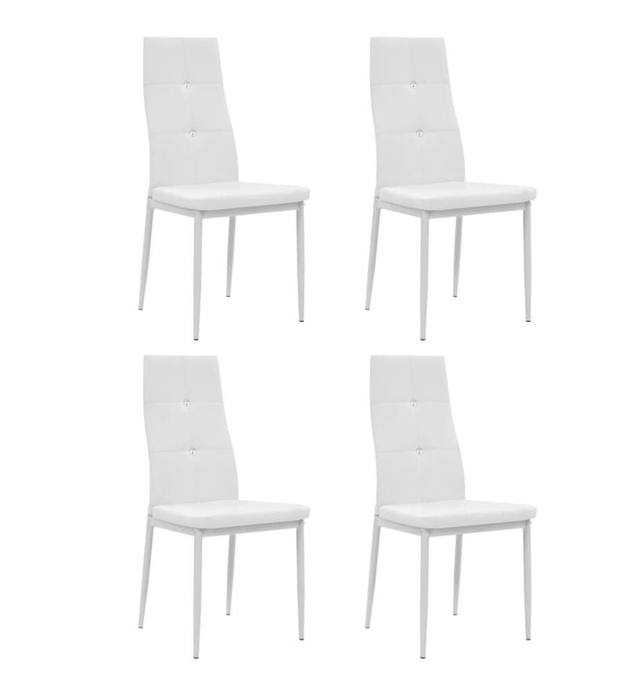 Chaises à manger lot de 4 blanc similicuir