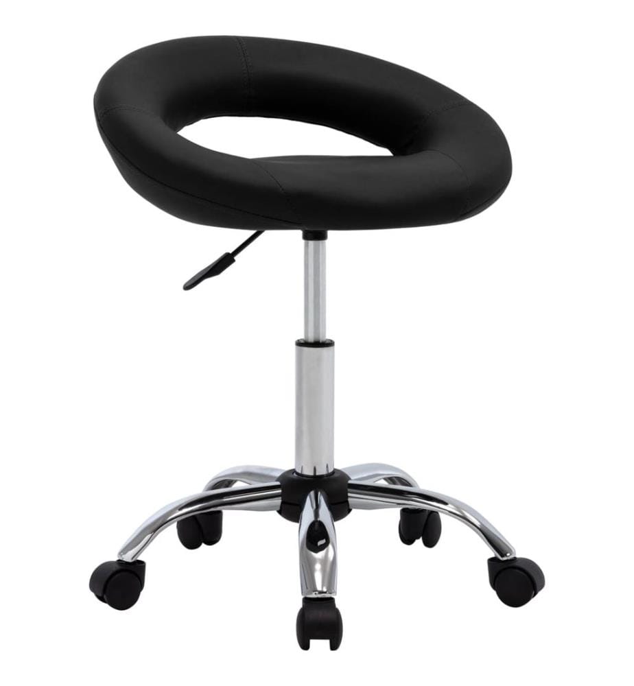 Chaise pivotante à manger Noir Similicuir