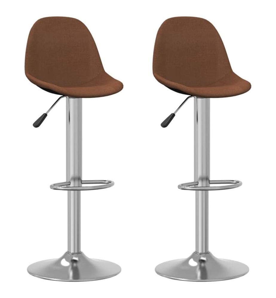 Tabourets de bar lot de 2 marron tissu