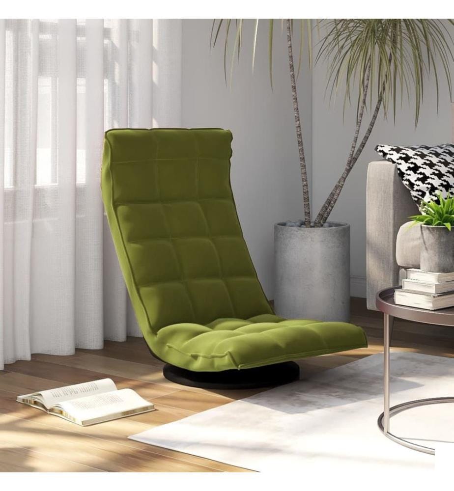 Chaise de sol pivotante Vert clair Velours