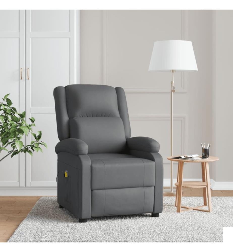 Fauteuil de massage Anthracite Similicuir