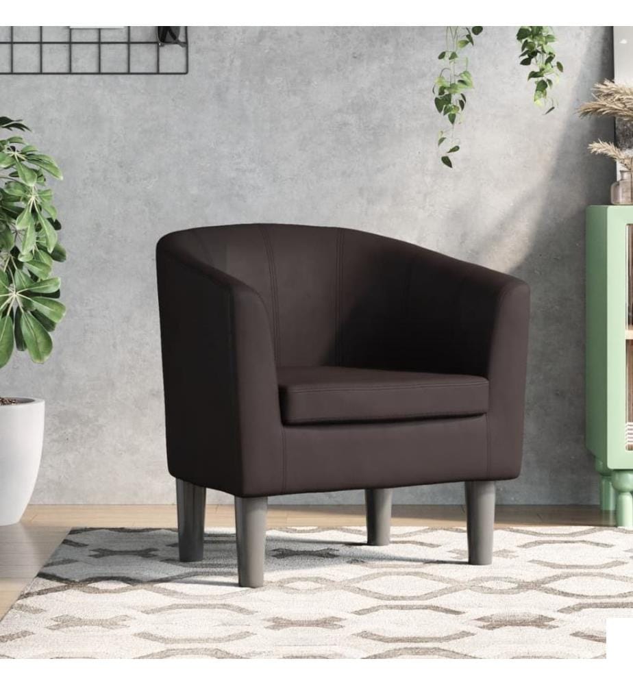 Fauteuil marron similicuir