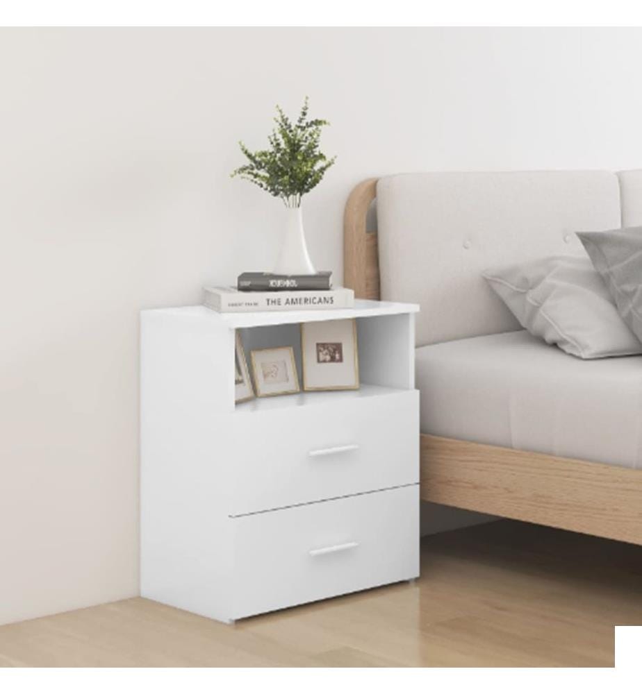 Tables de chevet 2 pcs Blanc 50x32x60 cm