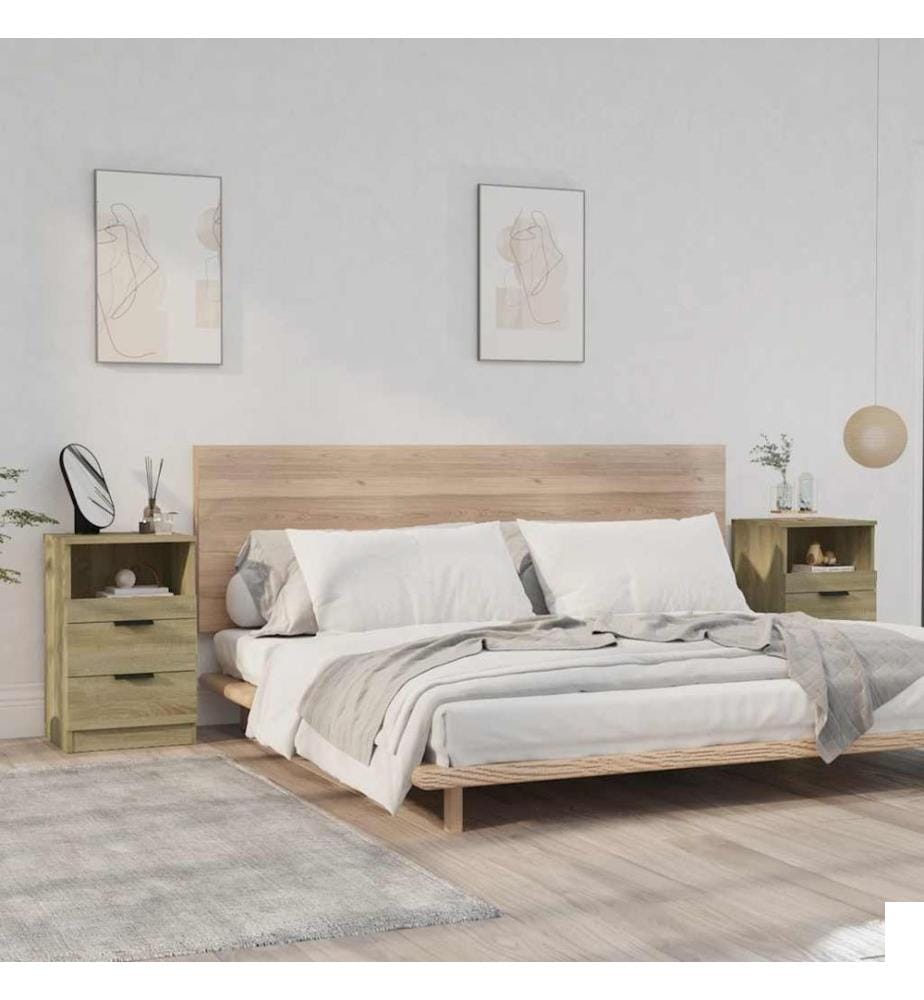 Tables de chevet 2 pcs Chêne Sonoma Bois d'ingénierie