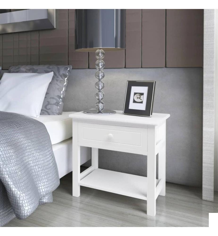 Table de chevet 2 pcs Bois Blanc