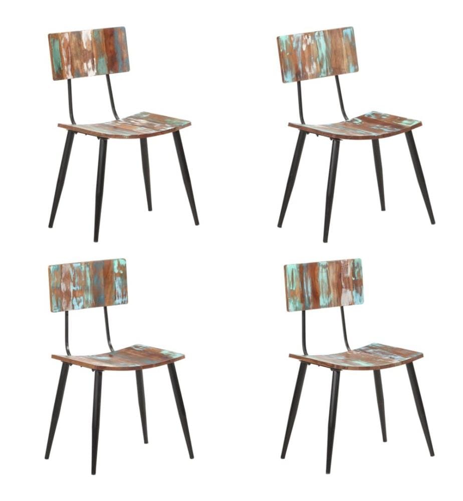 Chaises à manger lot de 4 bois de récupération solide