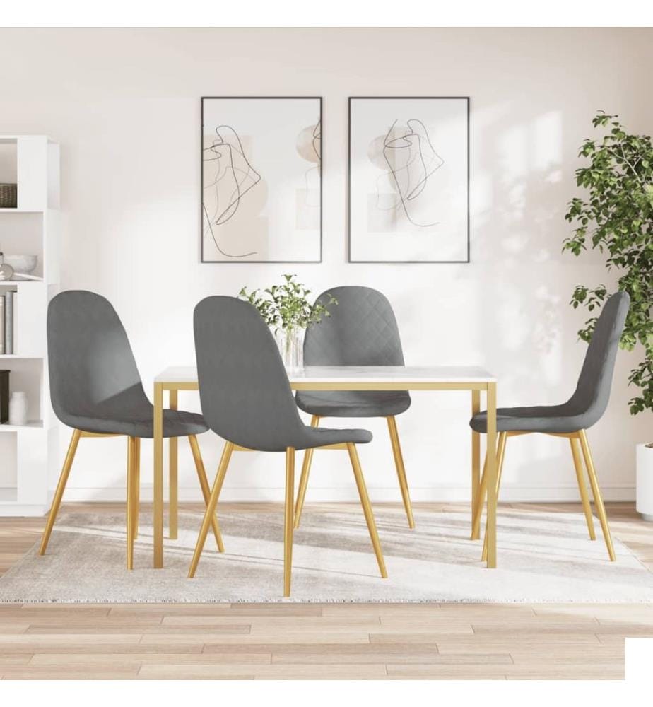 Chaises à manger lot de 4 Gris clair Velours