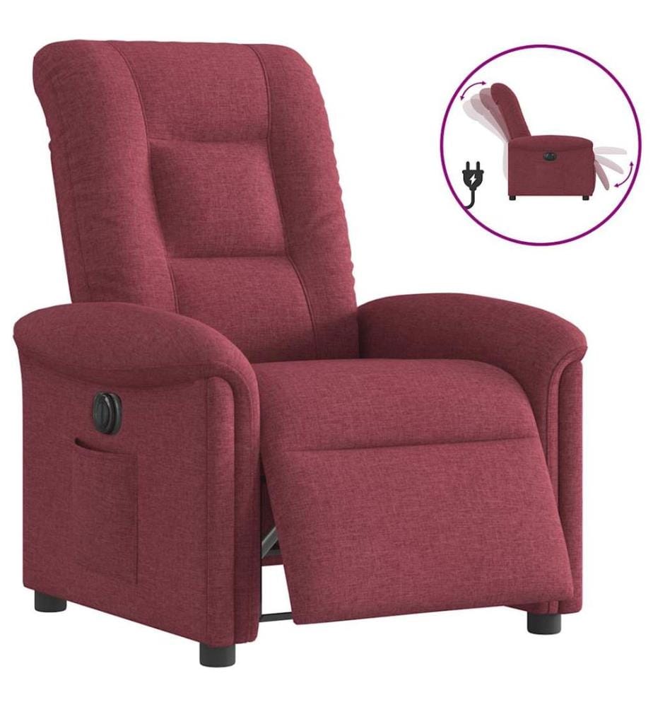 Fauteuil inclinable électrique Rouge bordeaux Tissu