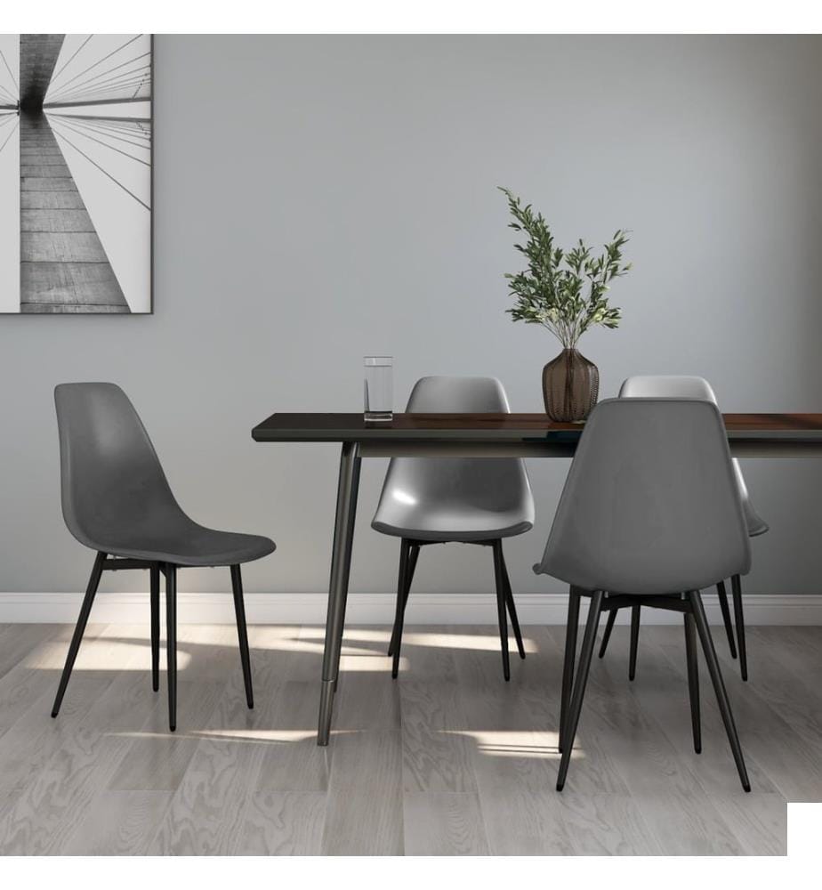 Chaises à manger lot de 4 gris PP